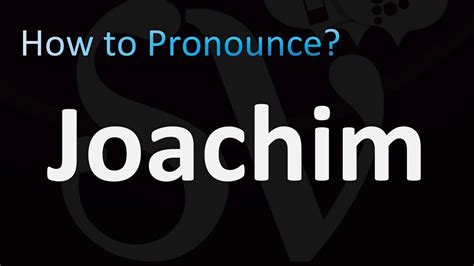 Pronunciation joachim - Here are 3 tips that should help you perfect your German pronunciation of 'joachim':. Break 'joachim' down into sounds: say it out loud and exaggerate the sounds until you can consistently produce them.; Record yourself saying 'joachim' in full sentences, then watch yourself and listen.You'll be able to mark your mistakes quite easily.